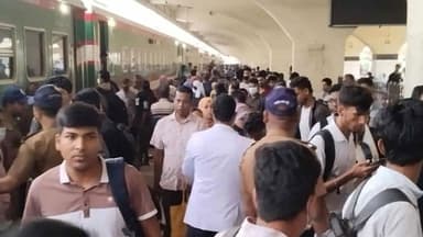 ঈদ শেষে রাজধানীমুখী মানুষের চাপ, বাস-ট্রেন-লঞ্চ স্টেশনে ভিড় image