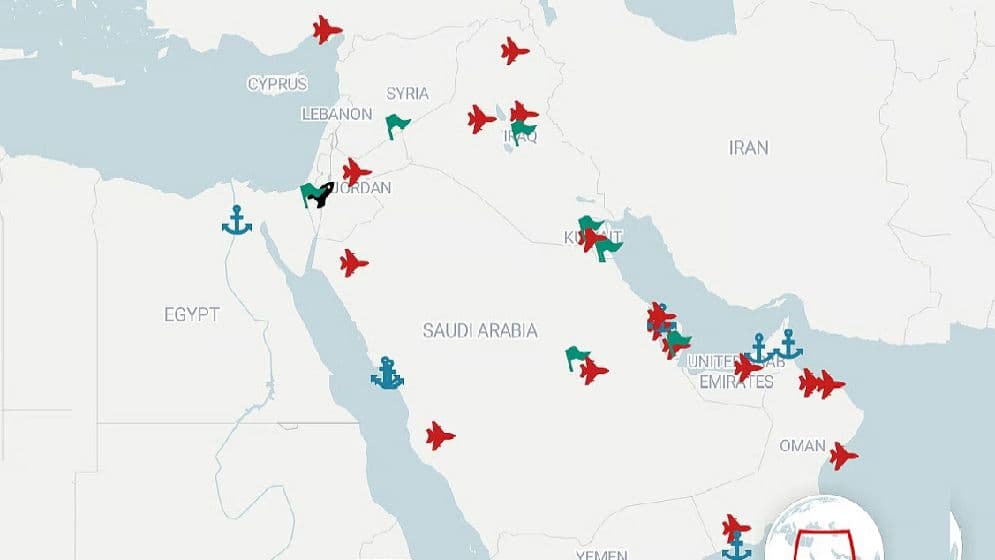 মধ্যপ্রাচ্যের কোথায় কয়টি সামরিক ঘাঁটি আছে যুক্তরাষ্ট্রের?Image