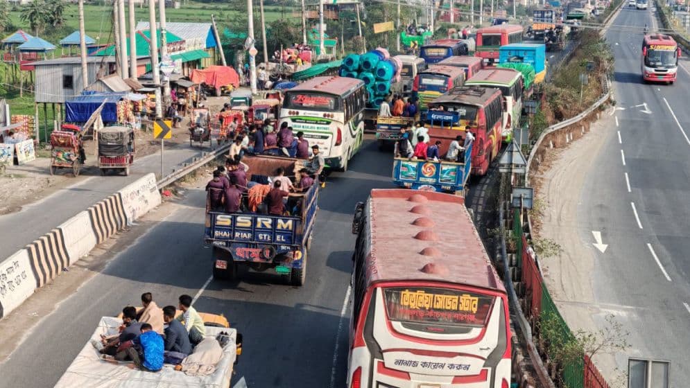 ঢাকা-টাঙ্গাইল মহাসড়কে ২০ কিলোমিটার যানজট