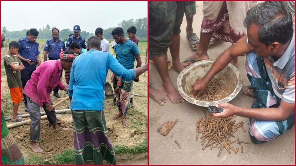 পটলখেতে পুঁতে রাখা ৩২৫ রাউন্ড গুলি উদ্ধার
