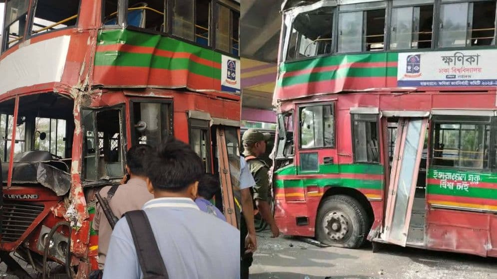 দুর্ঘটনার কবলে ঢাবির বাস, আহত একাধিক শিক্ষার্থী